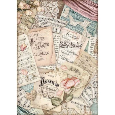 Stamperia A4 Rice Paper Sheet - Passion Vision D'Amour