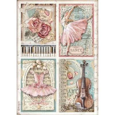 Stamperia A4 Rice Paper Sheet - Passion Cards