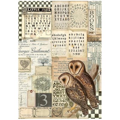 Stamperia A4 Rice Paper Sheet - Alchemy Owls