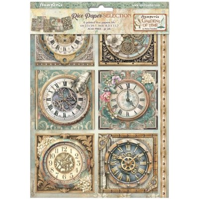 Stamperia A4 Rice Paper Selection - Gardens of Time