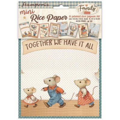 Stamperia A6 Mini Rice Paper Pack - Family (8 sheets)