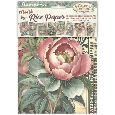 Stamperia A6 Mini Rice Paper Pack - Gardens of Time