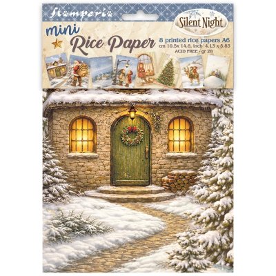 Stamperia A6 Mini Rice Paper Selection - Silent Night (8 sheets)