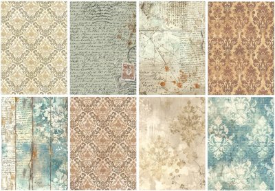 FÖRBESTÄLLNING! Stamperia A6 Rice Paper Backgrounds - Alterego (8 sheets)