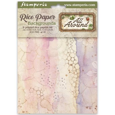 Stamperia A6 Rice Paper Backgrounds Selection - All Around