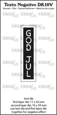 Crealies Texto Negativo Dies - GOD JUL (vertical)