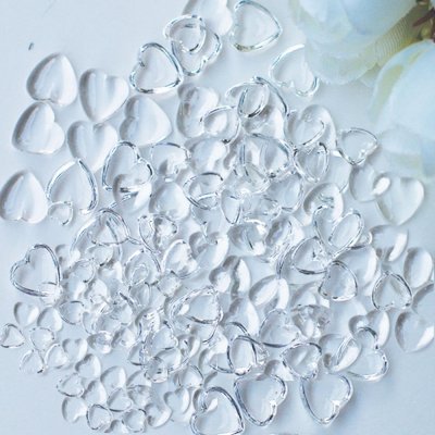 Dress My Crafts Water Droplet Embellishments - Heart Assorted (150 pack)