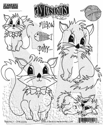 Stampers Anonymous Dylusions Cling Stamps - Purrfect
