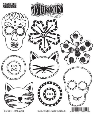 Dyan Reaveley´s Dylusions Cling Stamp Collections - Button It
