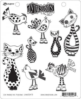 Dyan Reaveley´s Dylusions Cling Stamp Collection - Cat Among the Pigeons