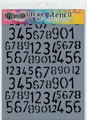 Dyan Reaveleys 9"x12" Dylusions Stencils - Old School Number