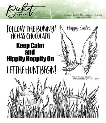 Picket Fence Studios 6”x6” Clear Stamps - Hippity Hoppity to All