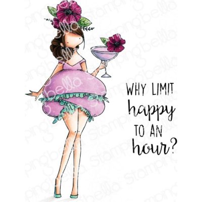 Stamping Bella Cling Stamps - Curvy Girl With A Cocktail