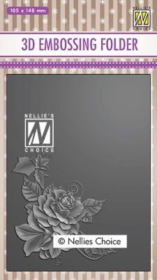 Nellies Choice 3D Embossing Folder - Rose corner
