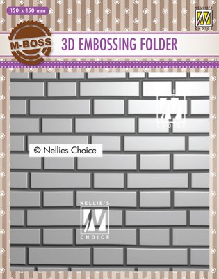 Nellies Choice 3D Embossing Folder - Brick-wall