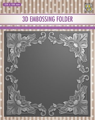 Nellies Choice 3D Embossing Folder - Exotic Flower Frame