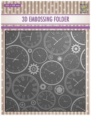 Nellies Choice 3D Embossing Folder - Time