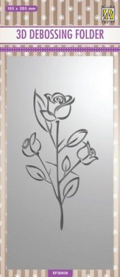Nellies Choice 3D Embossing Folder - Slimline Rose