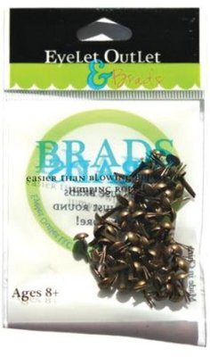 Eyelet Outlet Round Brads 4mm - Brushed Brass (70 pack)