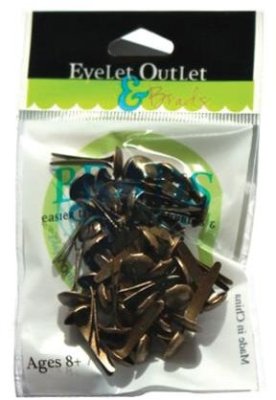 Eyelet Outlet Round Brads 8mm - Brushed Brass (40 pack)