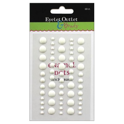Eyelet Outlet Adhesive-Back Enamel Dot - White (60 pack)