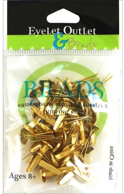 Eyelet Outlet Round Brads 8mm - Gold (40 pack)
