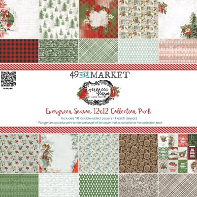 FÖRBESTÄLLNING! 49 & Market 12"x12" Collection Pack - Evergreen Season (10 sheets plus exclusive pattern sheet)