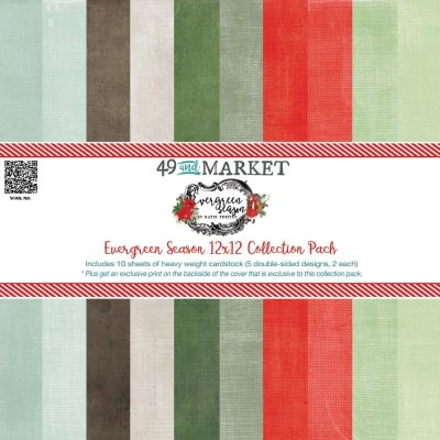 FÖRBESTÄLLNING! 49 & Market 12"x12" Collection Pack - Evergreen Season Foundations (10 sheets plus exclusive pattern sheet)