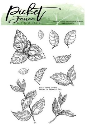 Picket Fence Studios 3"x4" Stamp Set - Leaves For Flowers