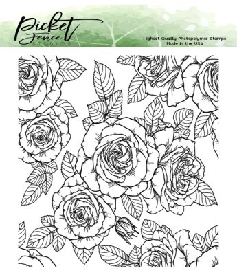 Picket Fence Studios 4”x4” Clear Stamps - Roses For All Seasons