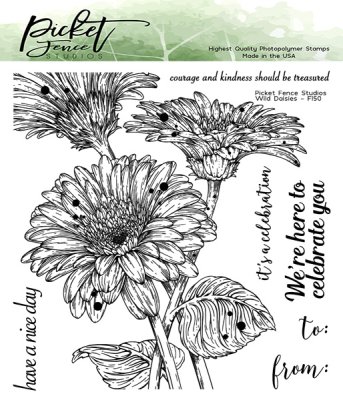 Picket Fence Studios 6”x6” Clear Stamps - Wild Daisies