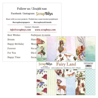 Scrapboys 6”x6” Paper Set - Fairy Land (24 sheets+cut out elements)
