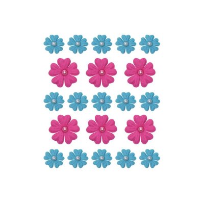 Multicraft Self-Adhesive Handmade Paper Flowers - Bold with Pearl (21 pack)