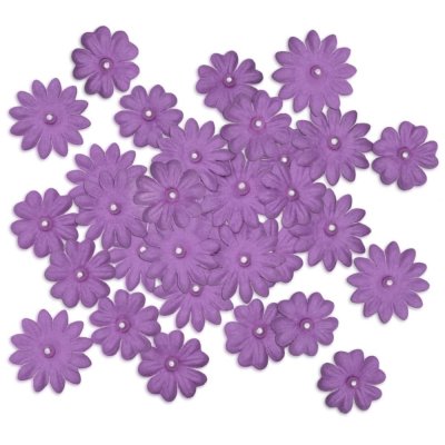 Multicraft Handmade Paper Flowers - Purple with Pearl (32 pack)