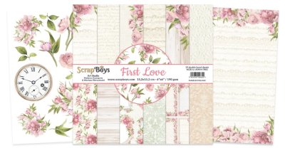 Scrapboys 6”x6” Paper Set - First Love (24 sheets+cut out elements)