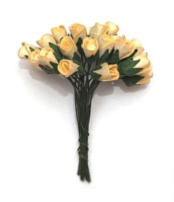 Mulberry Paper Rose Buds 12mm - Primrose (25 pack)