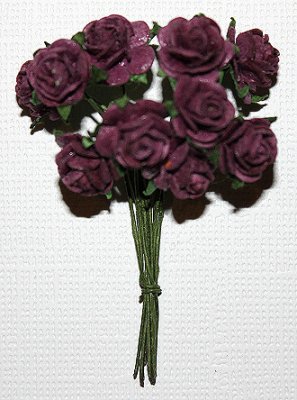 10st Small Paper Roses tyrian purple ca 1cm