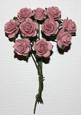 10st Small Paper Roses light dusty pink ca 1cm