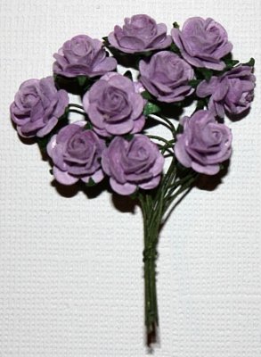 10st Small Paper Roses light violet ca 1cm