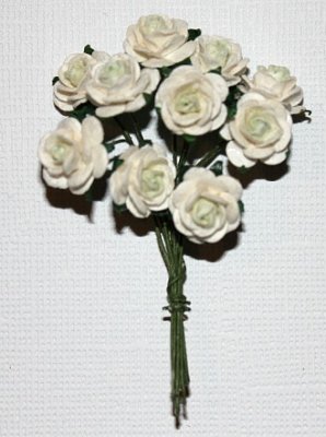 10st Small Paper Roses 2tone light green ca 1cm