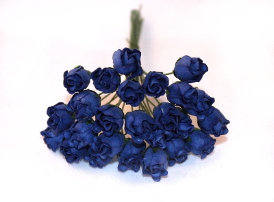 25st  Rose Buds ca 12mm - Blue