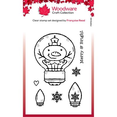 Woodware 3"x4" Clear Stamps - Singles Snowman Light Bulb