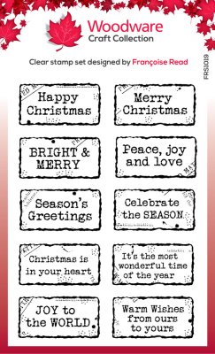 Woodware Clear Stamps - Christmas Distressed Labels