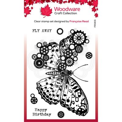 Woodware 4"x6" Clear Stamps - Butterfly
