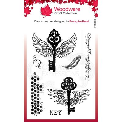 Woodware 4"x6" Clear Stamps - Flying Keys