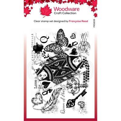 Woodware 4"x6" Clear Stamps - Queen Of Hearts
