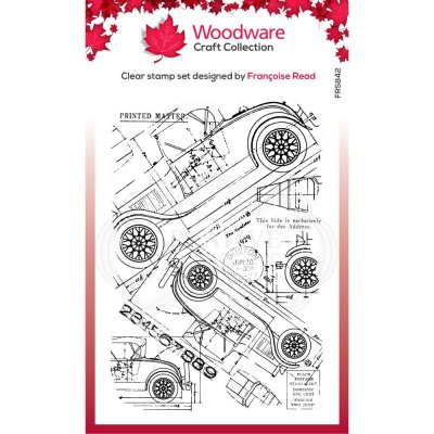 Woodware 4"x6" Clear Stamps - Blueprint Background