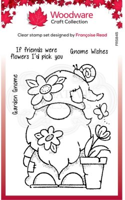 Woodware 4"x6" Clear Stamps - Garden Gnome