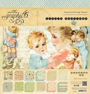Graphic 45 -  8" x 8"  Little Darlings Paper Pad (24 sheets)