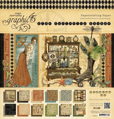 Graphic 45 -  8" x 8" Olde Curiosity Shoppe Paper Pad (24 sheets)